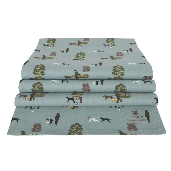 Woodland Dog Walks Cotton Table Runner by Sophie Allport