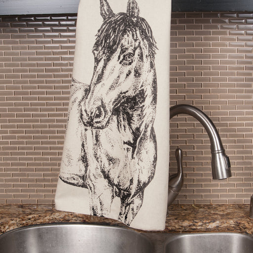 Horse Portrait Scottish Linen Tea Towel