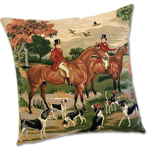 Heritage Foxhunt Tapestry Pillow - B