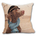 Captain Weimaraner Tapestry Dog Pillow