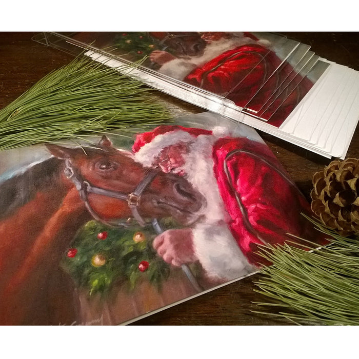 Santa Kiss, Equestrian Christmas Cards by Susany