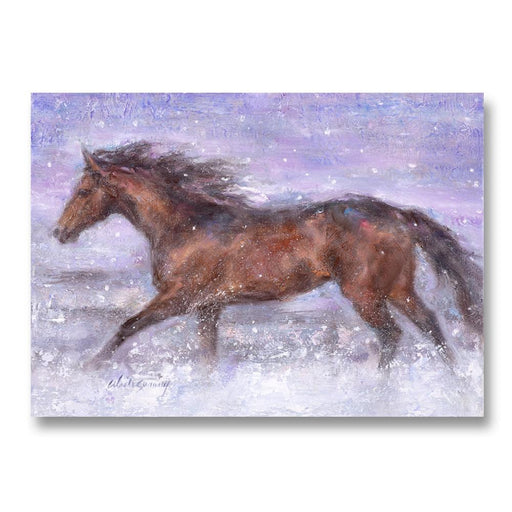 Snowy Strides - Holiday Horse Cards by Susany