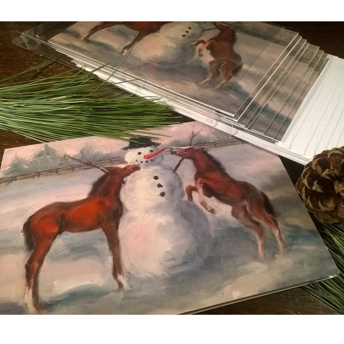 Winter Frolic - Horse Holiday Cards by Susany