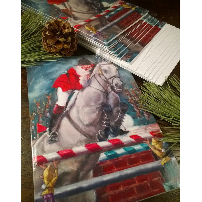 Holiday Jump Off - Horse Holiday Cards by Susany