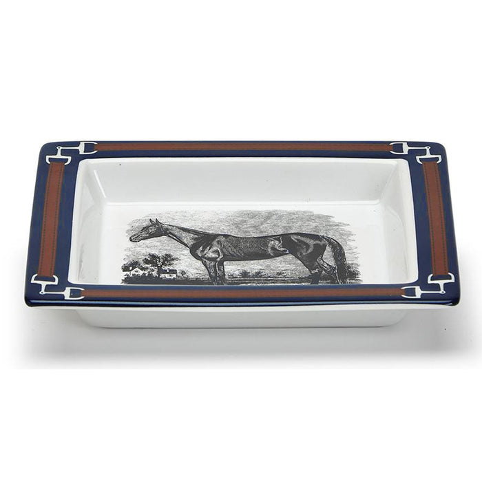 Equus Porcelain Desk Tray - Navy Blue