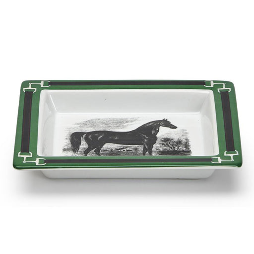 Equus Porcelain Desk Tray - Hunter Green