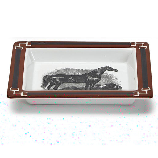 Equus Porcelain Desk Tray - Rustic Red