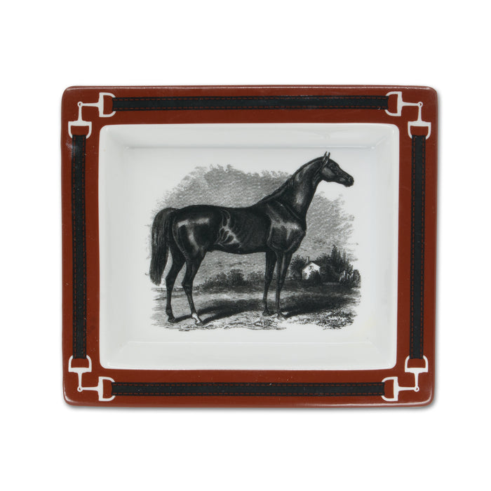 Equus Porcelain Desk Tray - Rustic Red
