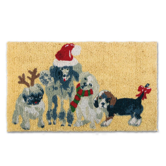 Holiday Puppy Cheer Door Coir Mat