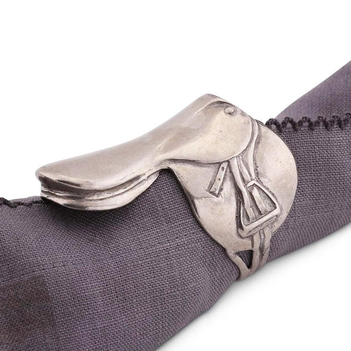 English Saddle Pewter Napkin Rings