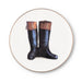 Wellington English Riding Boots Dessert Plate - 8.5"