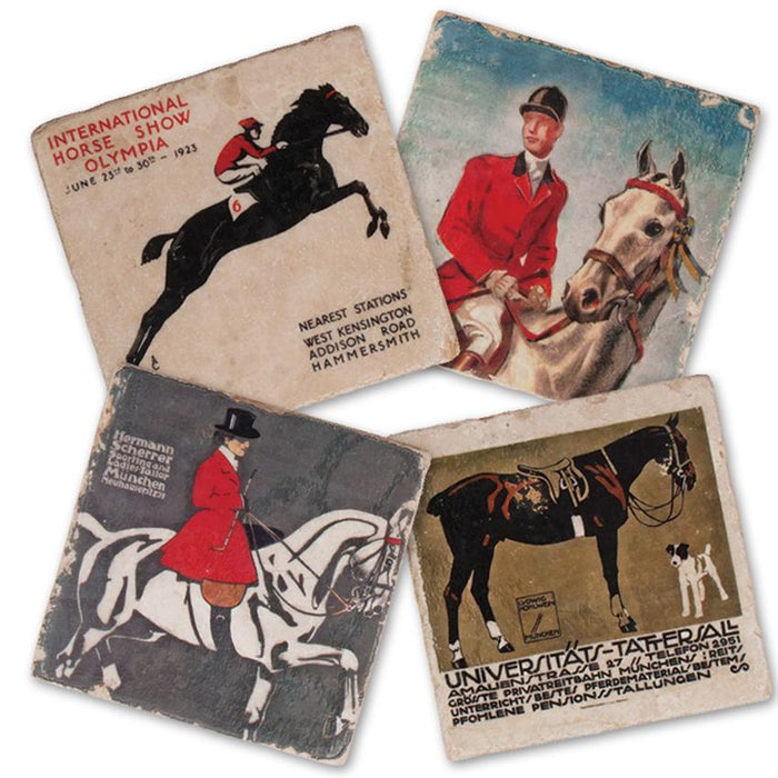 Equestrian Riders Marble Coasters