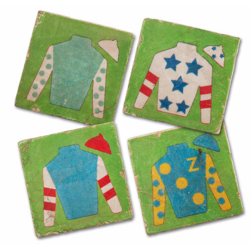 Jockey Silks Marble Coasters - Set of 4