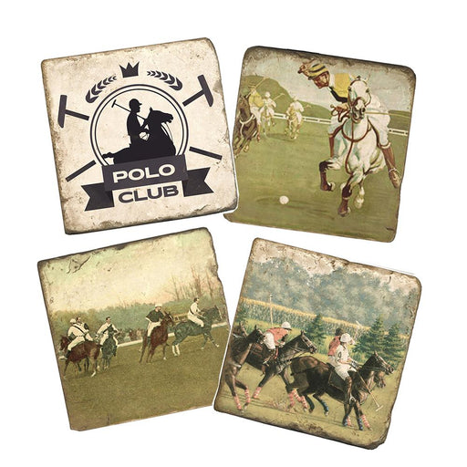 Polo Club Marble Coasters - Set of 4