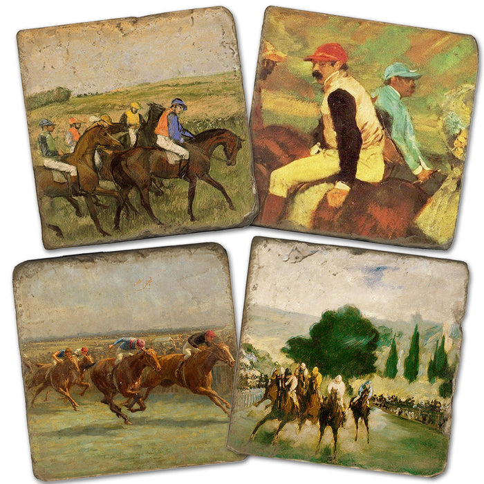 The Fine Art of Racing Marble Coasters - Set of 4