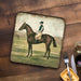 Vintage Horse & Jockey Marble Trivet - Cork Back