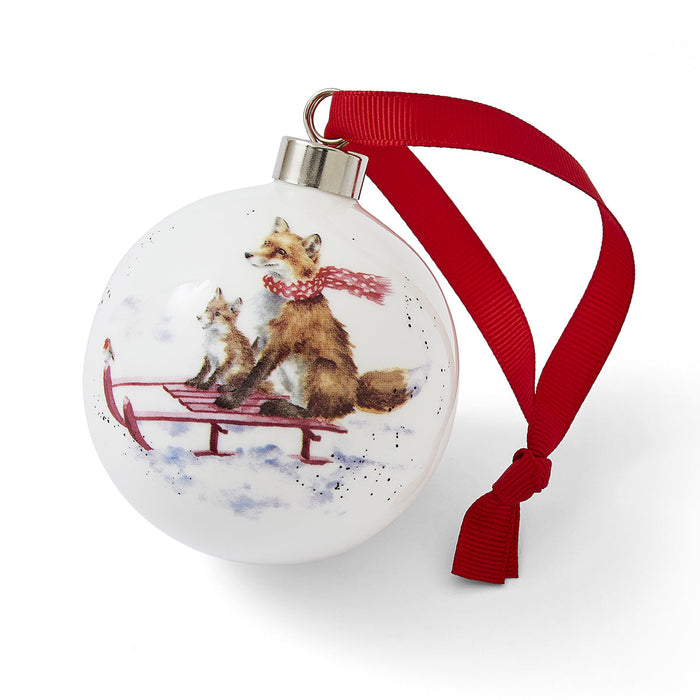 Fox Ornament Sleigh Ride by Wrendale