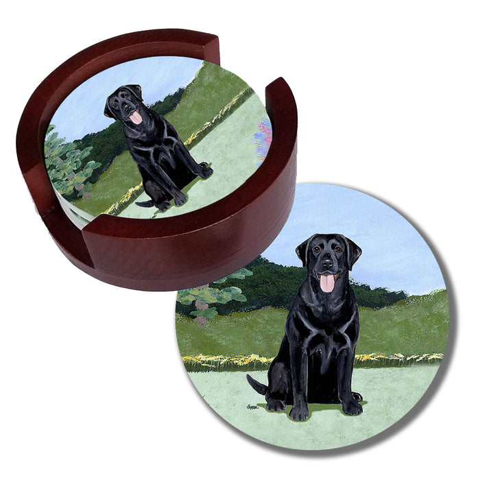 Labrador Coasters Black Lab Bisque Coasters Set of 4 — Horse and Hound Gallery