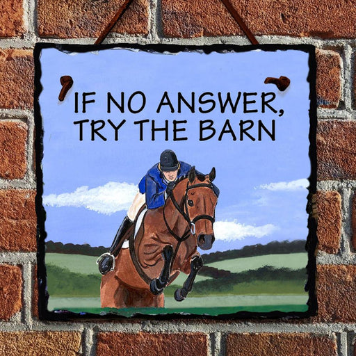 Hunter Jumper At the Barn Hanging Slate Sign