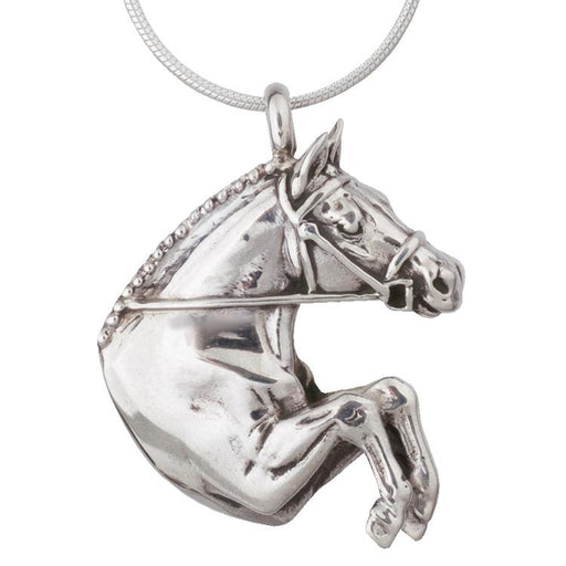 Equestrian Jumper Silver Pendant Necklace by Jane Heart