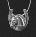 Bridled Horse in Horseshoe Sterling Pendant by Jane Heart