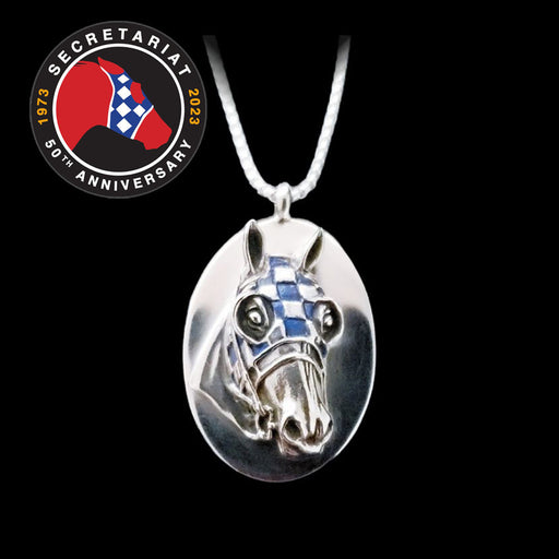 Secretariat Sterling Cameo Necklace 50th Anniversary