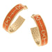 Snaffle Bit Enamel Hooped Earrings - Spice Orange