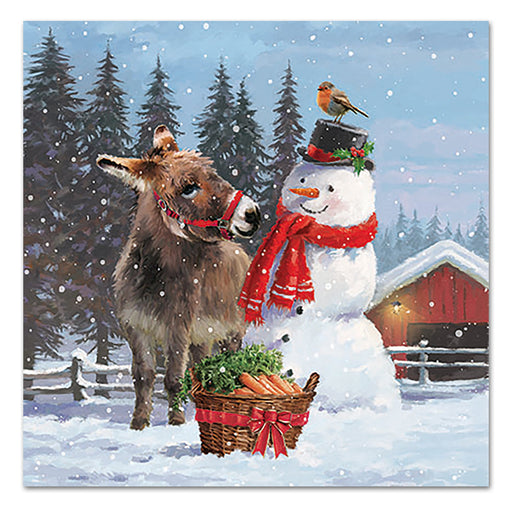 Donkey and Snowman Paper Luncheon Napkins