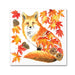 Red Fox Autumn Leaves Paper Beverage Napkins