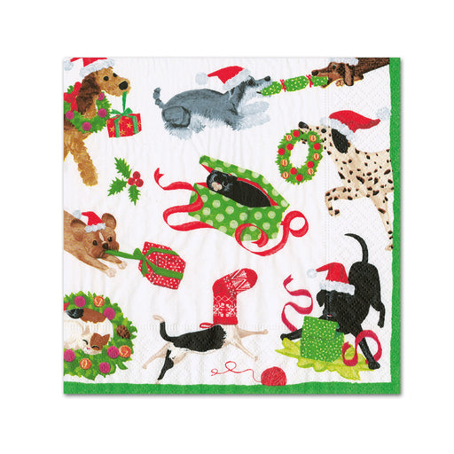 Pups Christmas Mischief Paper Beverage Napkins