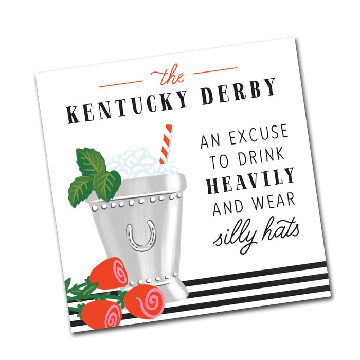 Wear Silly Hats, Kentucky Derby Beverage Napkin
