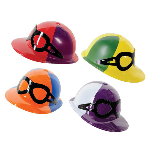 Derby Party Plastic Jockey Helmets - Pkg/4 assorted