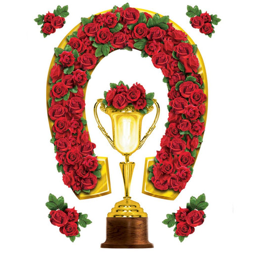 Kentucky Derby Rose Horseshoe Peel N Place Decoration