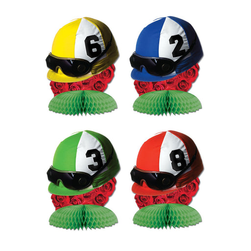 Derby Party Jockey Helmet Mini Table Centerpiece Decorations Pkg 4