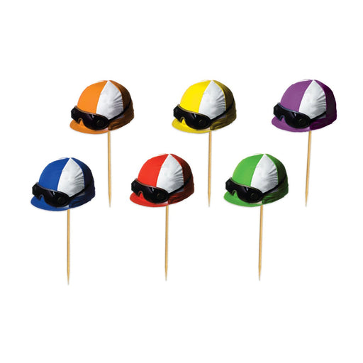 Derby Party Jockey Helmet Food Picks - Pkg 50