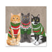 Christmas Sweater Cats Paper Beverage Napkins