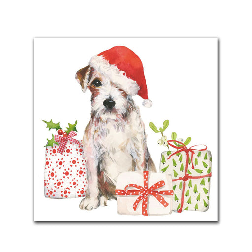 Christmas Pup Paper Beverage Napkins