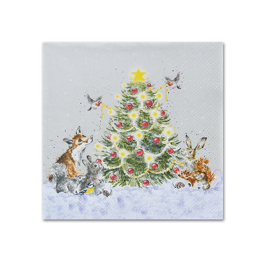 Woodland Animals 'Oh Christmas Tree Paper Beverage Napkins