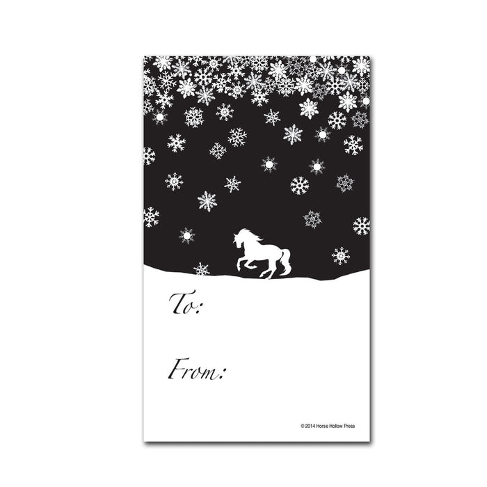 Snowflakes Horse Gift Tags