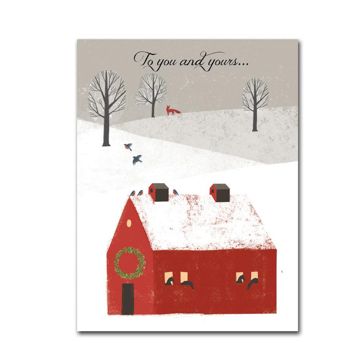 Fox and Red Barn Holiday Cards