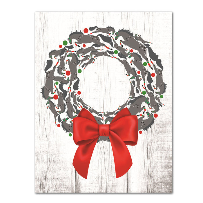 Wreath of Dappled Jumpers Equestrian Holiday Cards