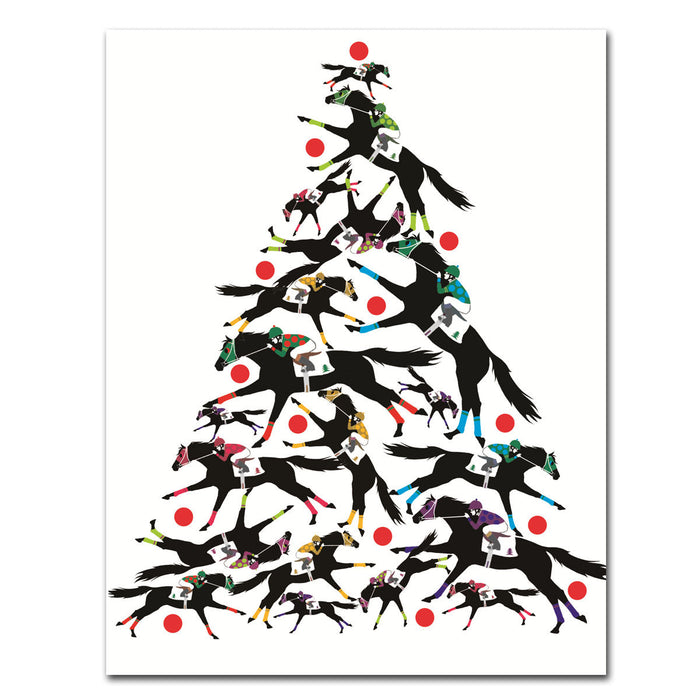Horseracing Christmas Tree Holiday Cards