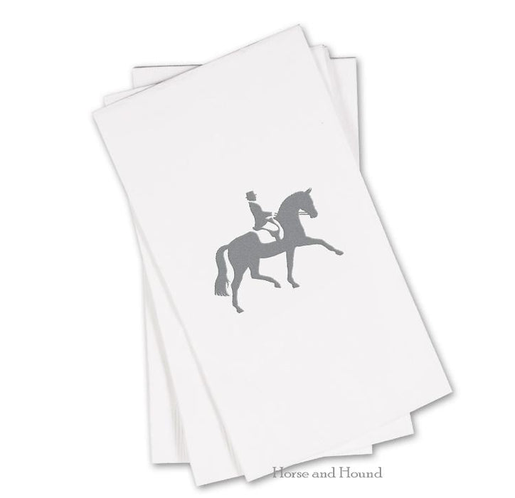 Silver Dressage Horse Paper Guest Towels