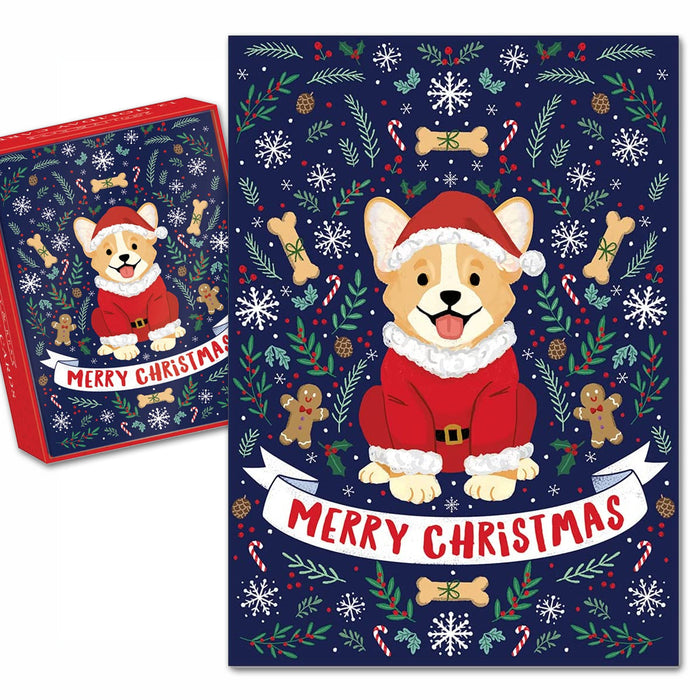 Santa Corgi Christmas Cards