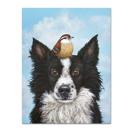 Border Collie Luther and Pip Dog Note Card