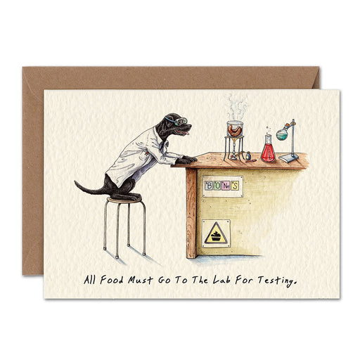 All Food Must Go to the Lab - Funny Dog Note Card 