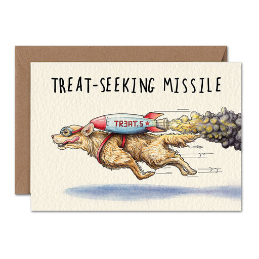 Treat-Seeking Missle Card - Golden Retriever Note Card