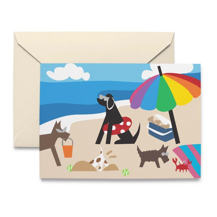 Doggie Beach Day Note Cards by R. Nichols