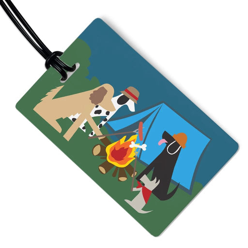 Dog Luggage Tag - Doggie Campfire