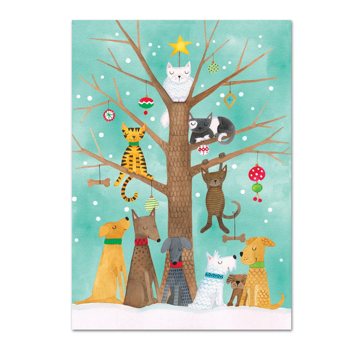 Pets Holiday Tree Christmas Cards